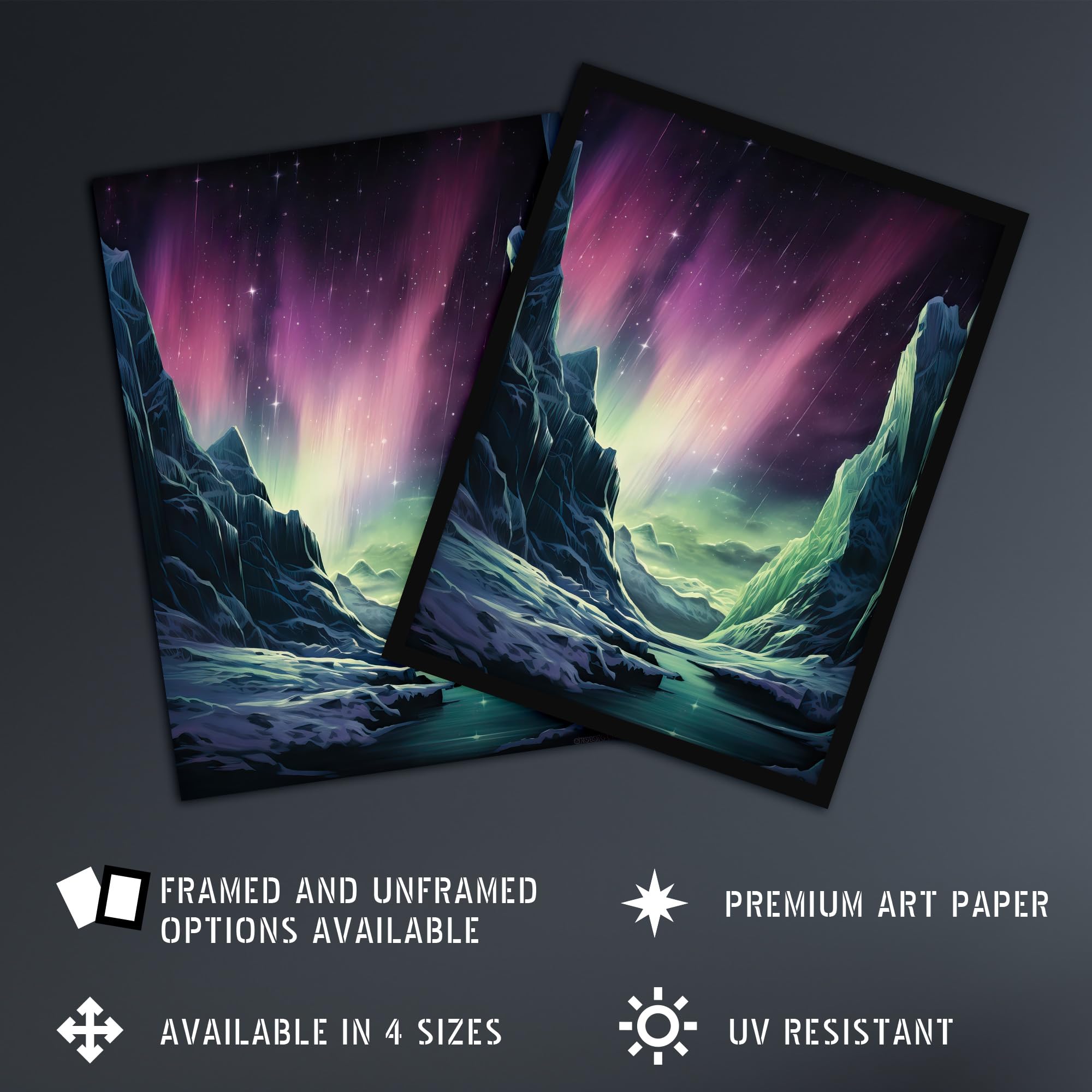 Amazon.com: Artery8 Northern Lights Borealis Artwork Antarctica